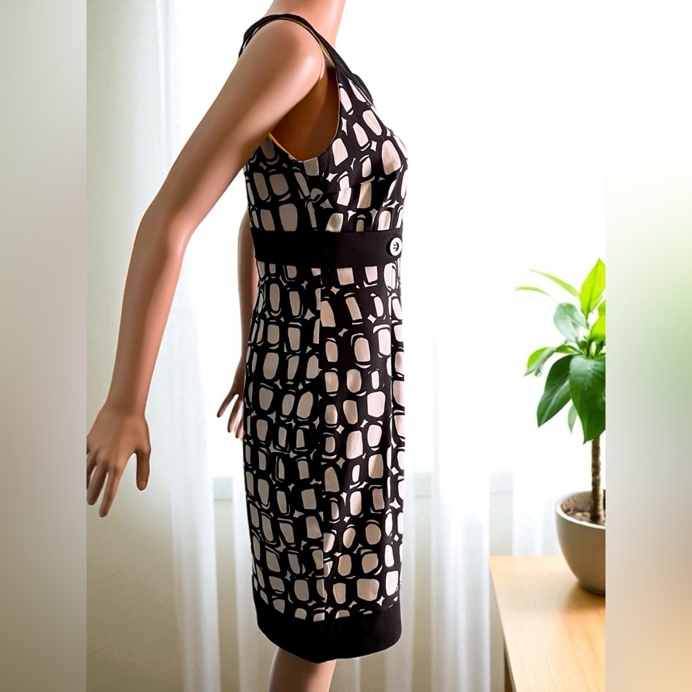 London Times Black & White Sleeveless Dress Size 8 - Picture 5 of 9
